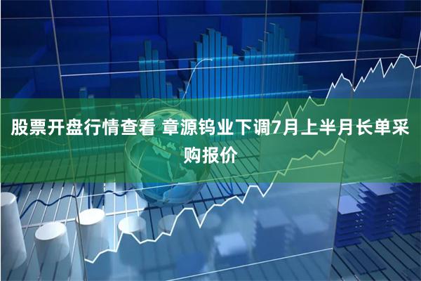 股票开盘行情查看 章源钨业下调7月上半月长单采购报价